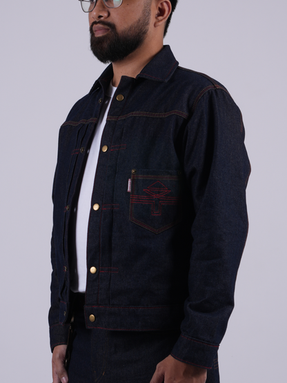 BUCCANEER IRONLINE DENIM TYPE-1 JACKET IN INDIGO BLUE - SCARLET TAG
