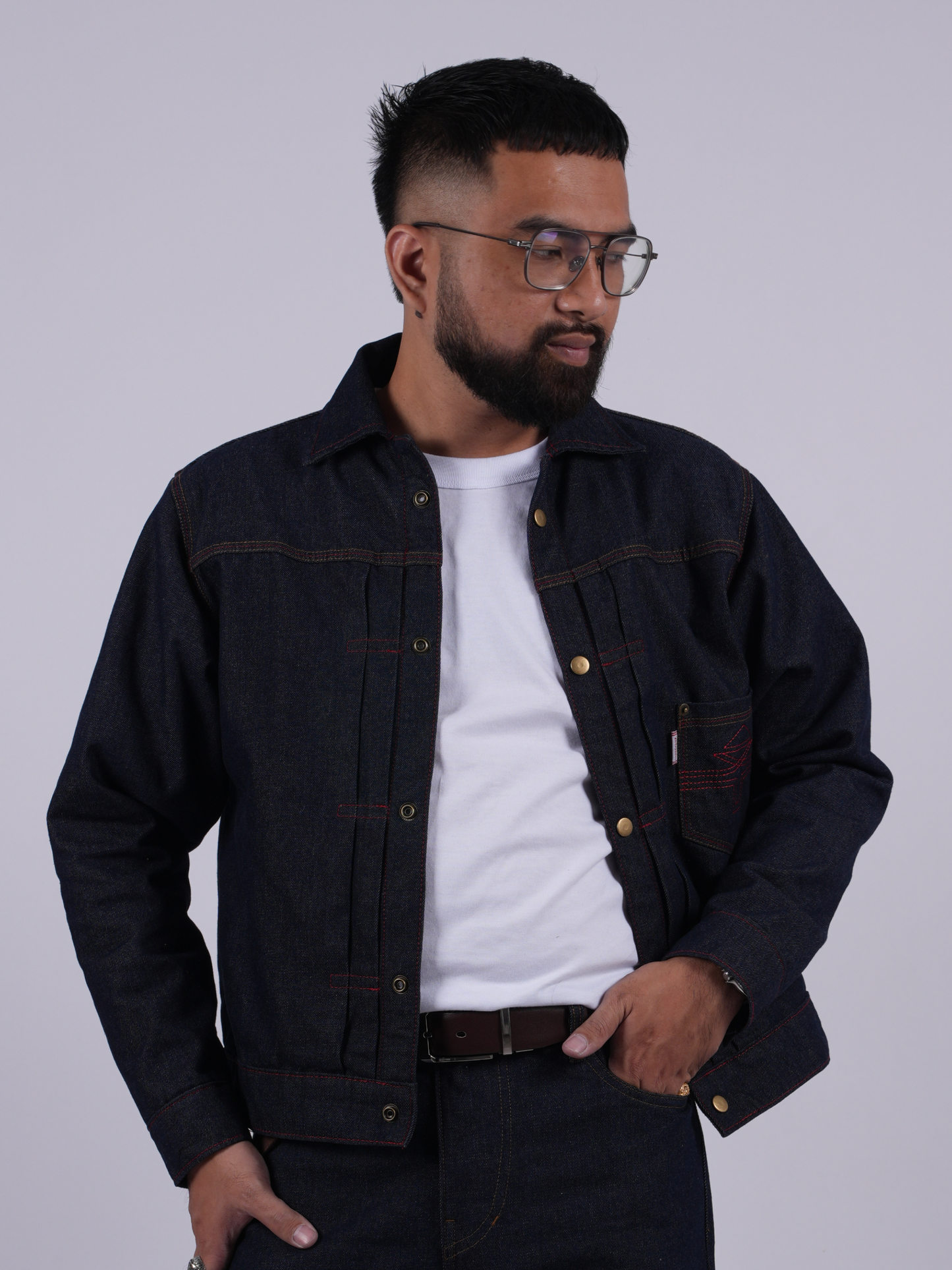 BUCCANEER IRONLINE DENIM TYPE-1 JACKET IN INDIGO BLUE - SCARLET TAG