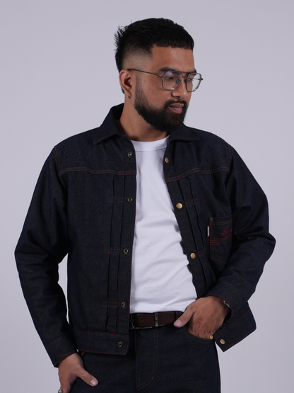 BUCCANEER IRONLINE DENIM TYPE-1 JACKET IN INDIGO BLUE - SCARLET TAG