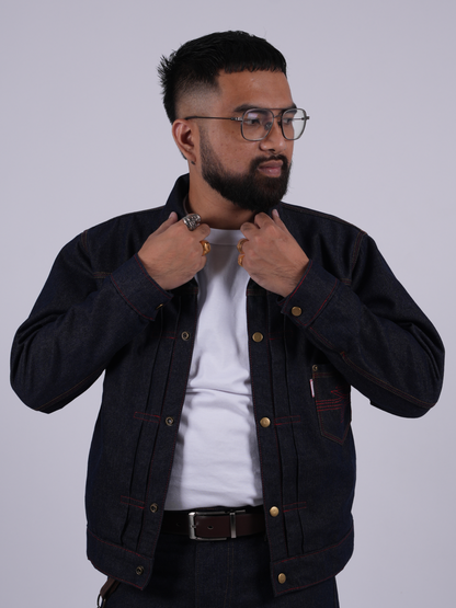 BUCCANEER IRONLINE DENIM TYPE-1 JACKET IN INDIGO BLUE - SCARLET TAG