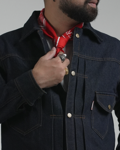 BUCCANEER DENIM TYPE-2 JACKET IN INDIGO BLUE | SCARLET TAG BY THINKCHAMP
