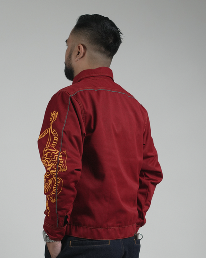BUCCANEER PANTHERA TIGRIS PADDED-READY JACKET IN CRIMSON COLORWAY