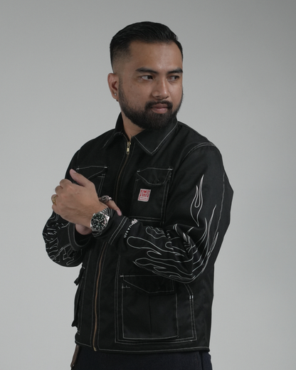 BUCCANEER WHITE FLAMES PADDED-READY JACKET