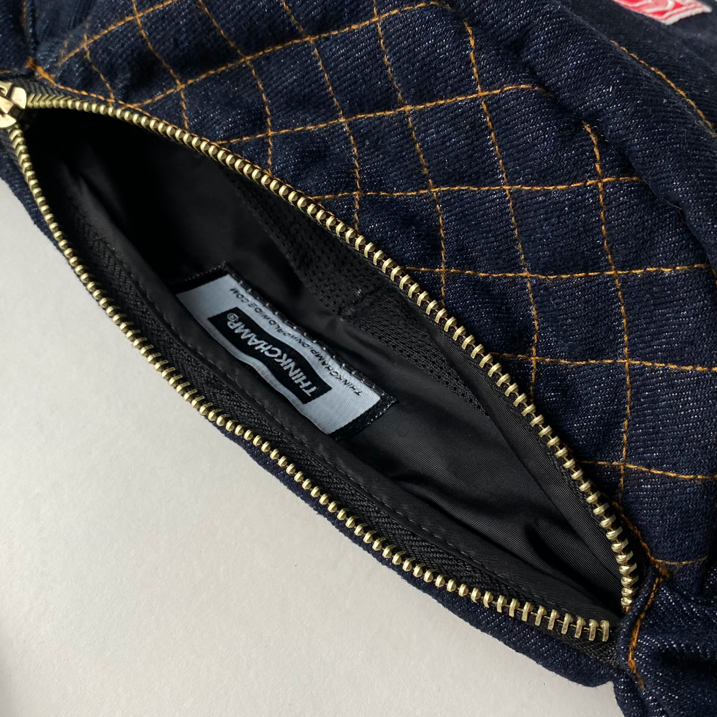 DENIM CARRIER BELT BAG IN INDIGO BLUE