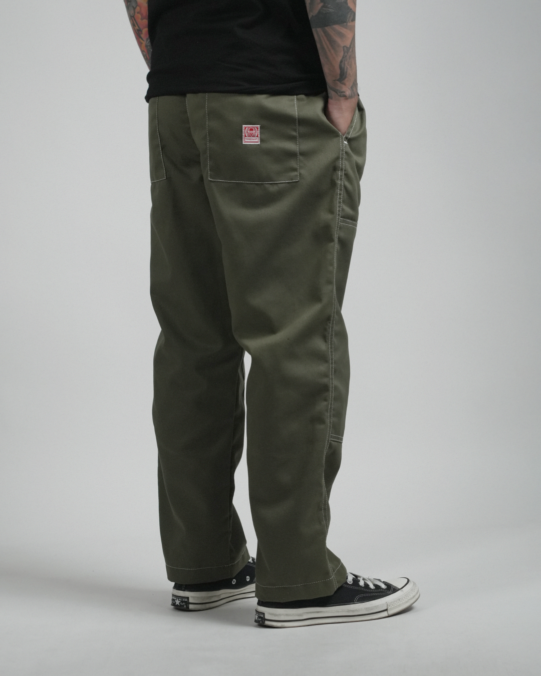 4-POCKET DOUBLE KNEE WORKWEAR PANTS IN LAKE GREEN