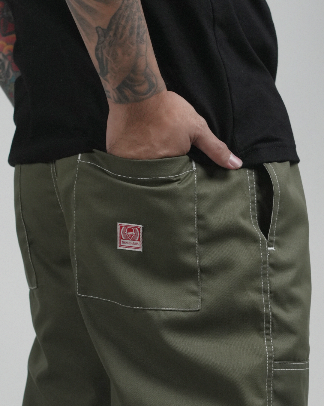 4-POCKET DOUBLE KNEE WORKWEAR PANTS IN LAKE GREEN