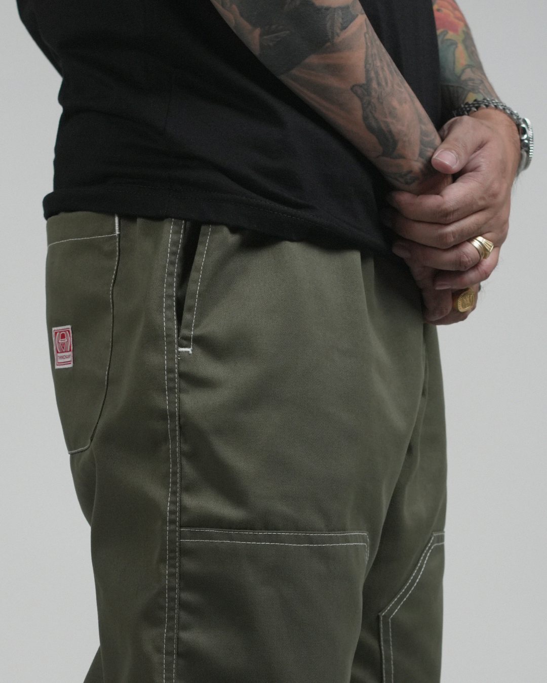 4-POCKET DOUBLE KNEE WORKWEAR PANTS IN LAKE GREEN
