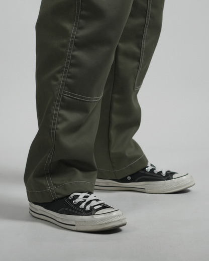 4-POCKET DOUBLE KNEE WORKWEAR PANTS IN LAKE GREEN