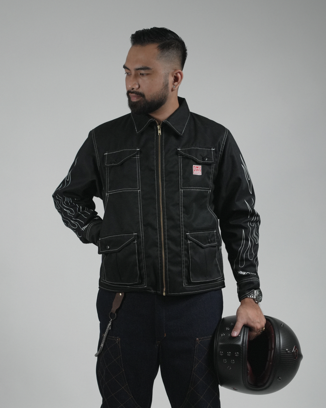 BUCCANEER WHITE FLAMES PADDED-READY JACKET