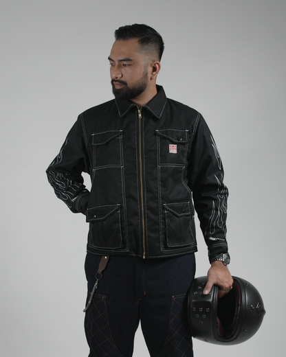 BUCCANEER WHITE FLAMES PADDED-READY JACKET