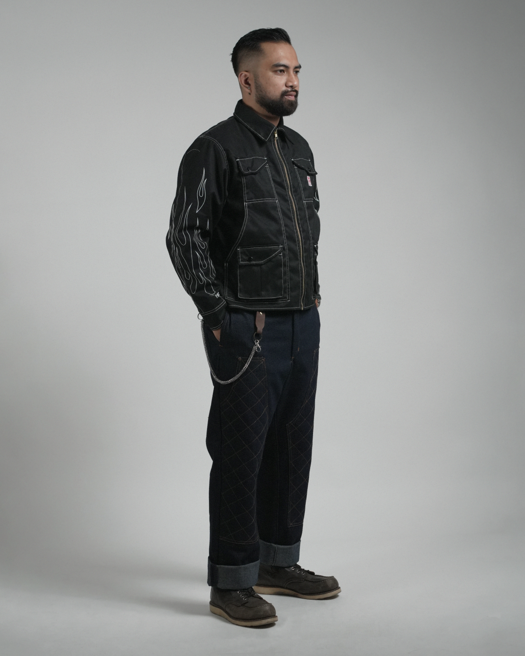 BUCCANEER WHITE FLAMES PADDED-READY JACKET