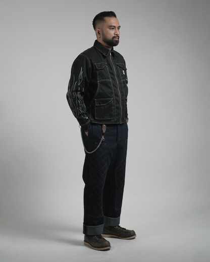 BUCCANEER WHITE FLAMES PADDED-READY JACKET