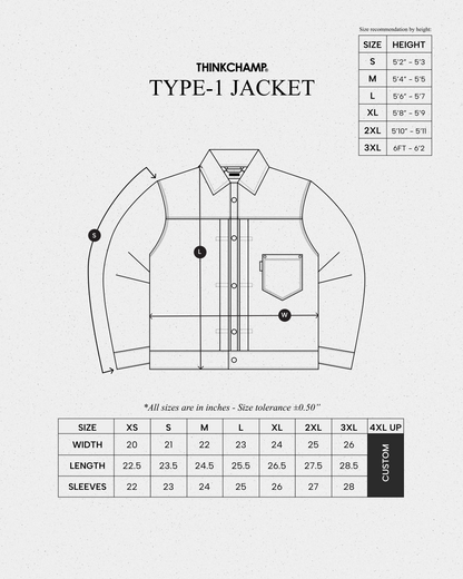 BUCCANEER IRONLINE DENIM TYPE-1 JACKET IN INDIGO BLUE - SCARLET TAG