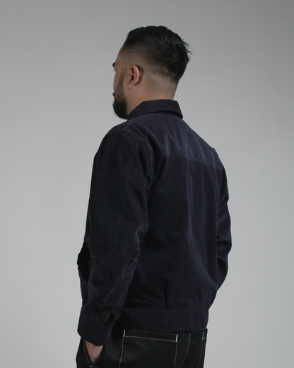 BUCCANEER CORDUROY ZIPDOWN DETROIT IN OCEAN BLUE | SCARLET TAG BY THINKCHAMP