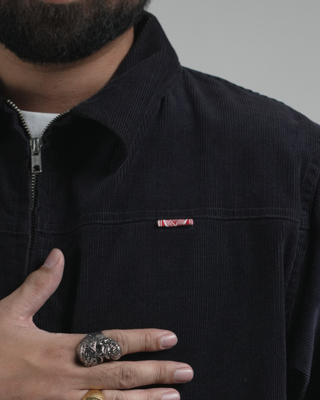 BUCCANEER CORDUROY ZIPDOWN DETROIT IN OCEAN BLUE | SCARLET TAG BY THINKCHAMP