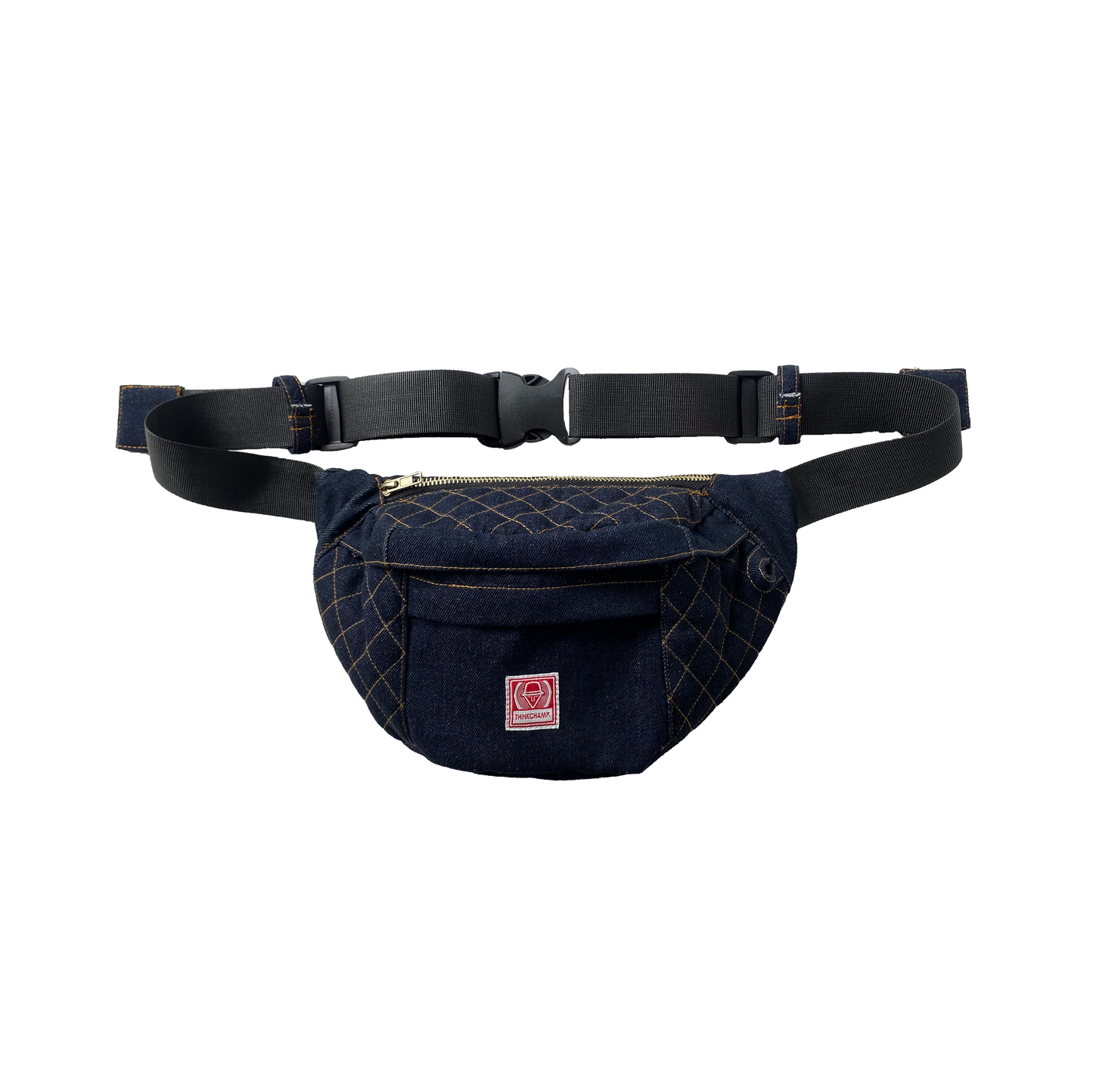 DENIM CARRIER BELT BAG IN INDIGO BLUE
