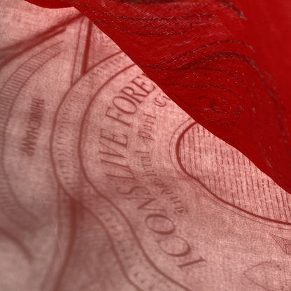 INDUSTRIAL PORT CITY BANDANA IN CRIMSON COLORWAY