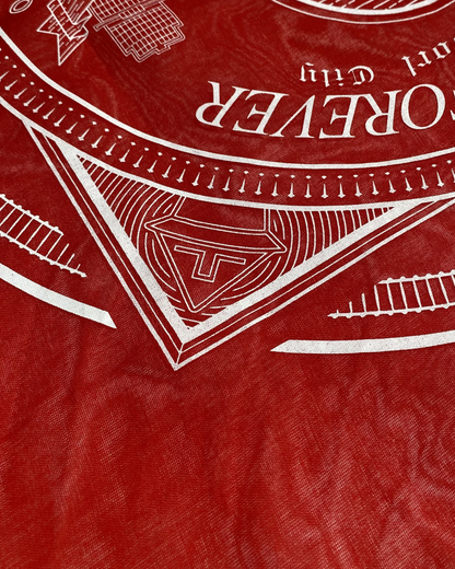 INDUSTRIAL PORT CITY BANDANA IN CRIMSON COLORWAY