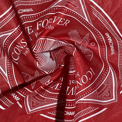 INDUSTRIAL PORT CITY BANDANA IN CRIMSON COLORWAY