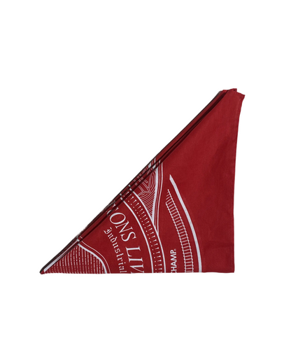 INDUSTRIAL PORT CITY BANDANA IN CRIMSON COLORWAY