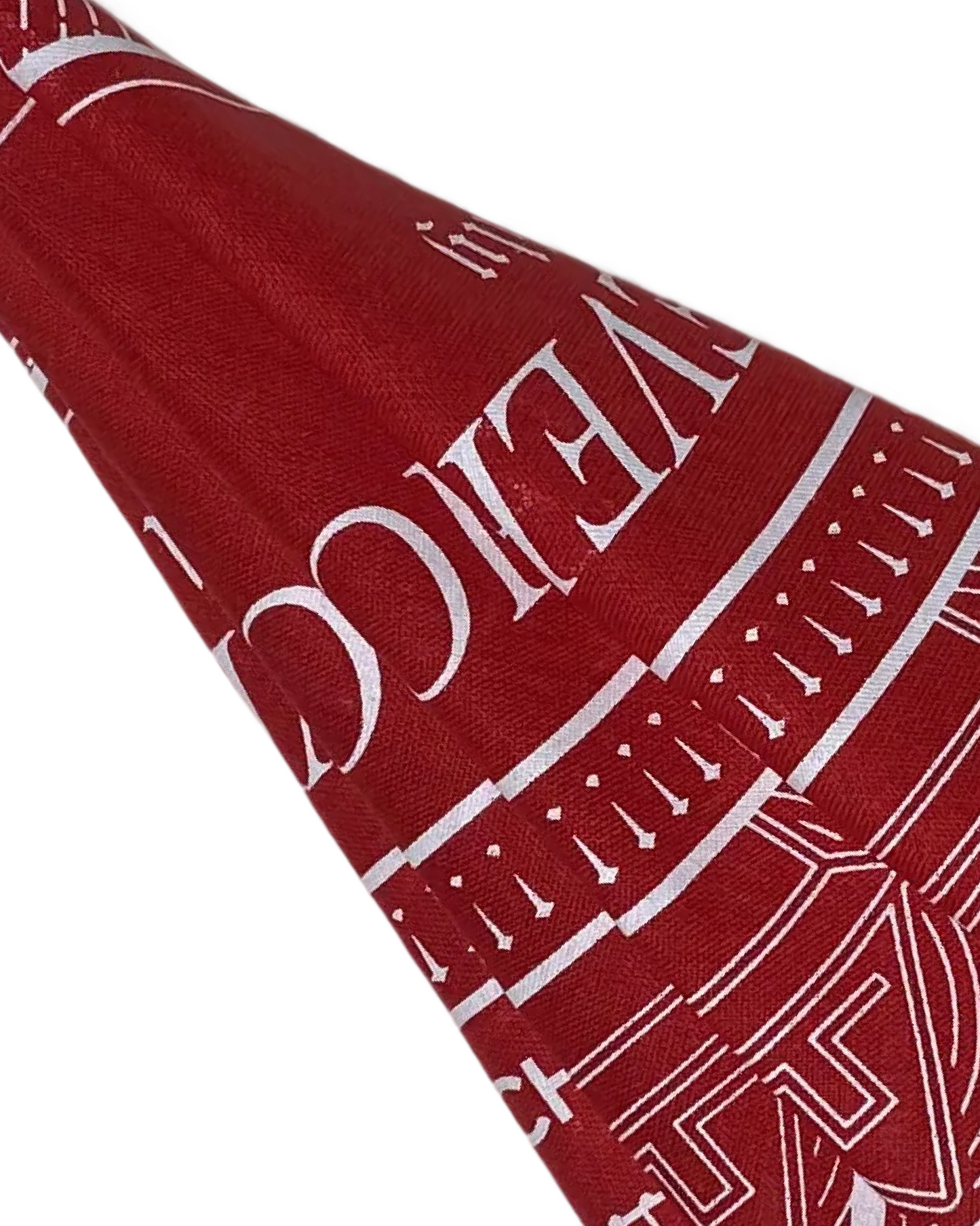INDUSTRIAL PORT CITY BANDANA IN CRIMSON COLORWAY