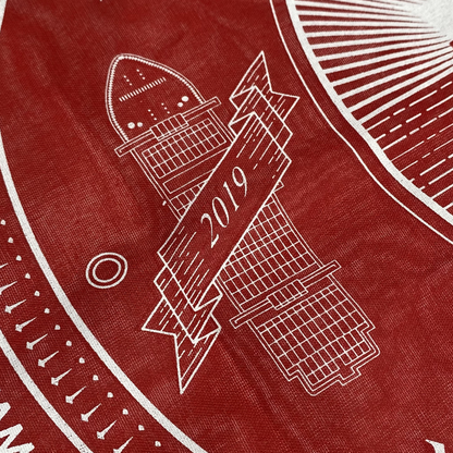 INDUSTRIAL PORT CITY BANDANA IN CRIMSON COLORWAY