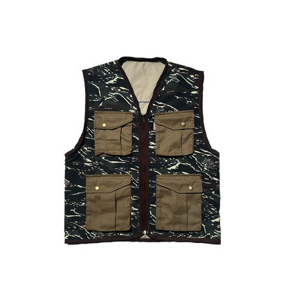 PATHFINDER REVERSIBLE UTILITY VEST IN SAND WHITE AND TIGER CAMOU COLORWAY- PRE-ORDER