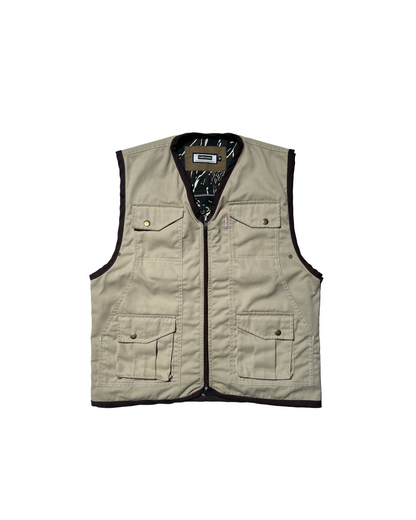 PATHFINDER REVERSIBLE UTILITY VEST IN SAND WHITE AND TIGER CAMOU COLORWAY