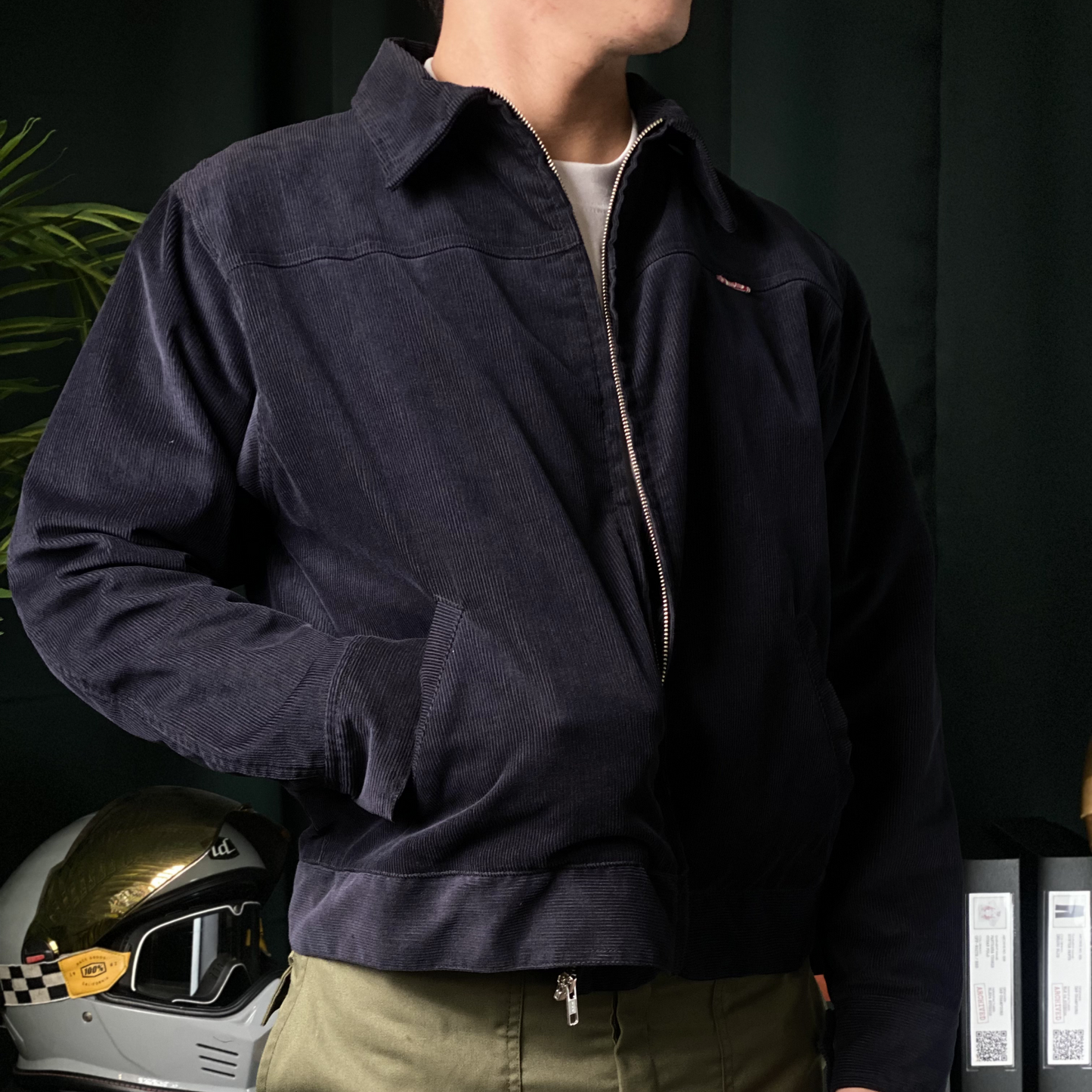 BUCCANEER CORDUROY ZIPDOWN DETROIT IN OCEAN BLUE | SCARLET TAG BY THINKCHAMP