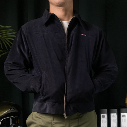 BUCCANEER CORDUROY ZIPDOWN DETROIT IN OCEAN BLUE | SCARLET TAG BY THINKCHAMP