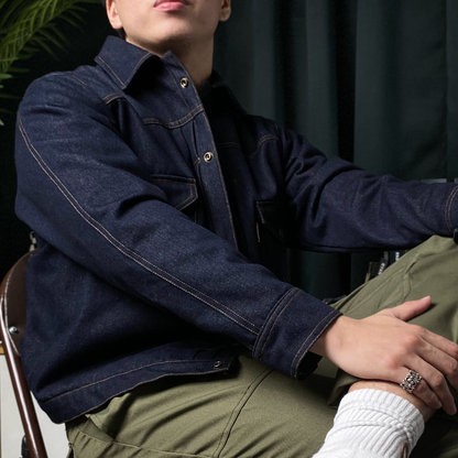 BUCCANEER DENIM TYPE-2 JACKET IN INDIGO BLUE | SCARLET TAG BY THINKCHAMP