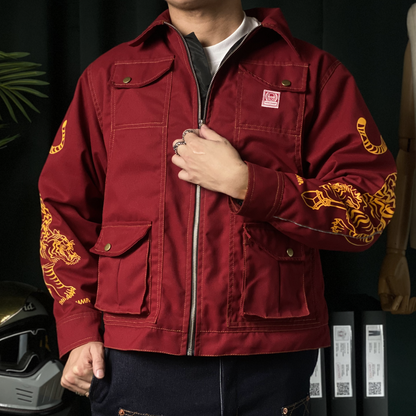 BUCCANEER PANTHERA TIGRIS PADDED-READY JACKET IN CRIMSON COLORWAY