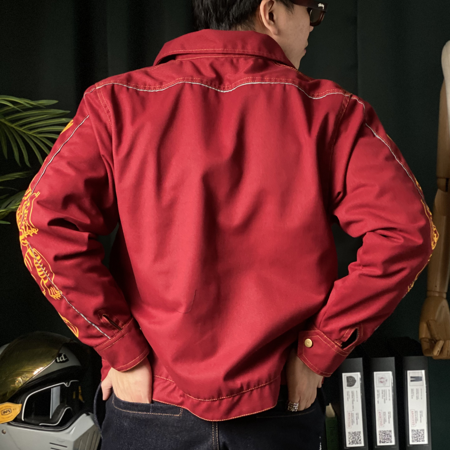 BUCCANEER PANTHERA TIGRIS PADDED-READY JACKET IN CRIMSON COLORWAY