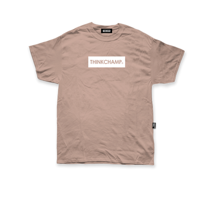 THINK CHAMP ボックスロゴ | ホワイトモカ | 半袖Tシャツ